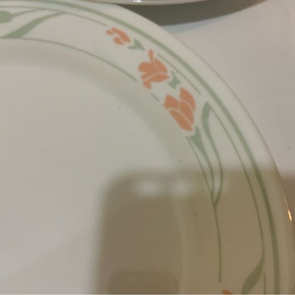7 Vintage Corelle Peach Garland Dinner Plates 10 1/4" Corning Ware Made USA - Picture 6 of 10
